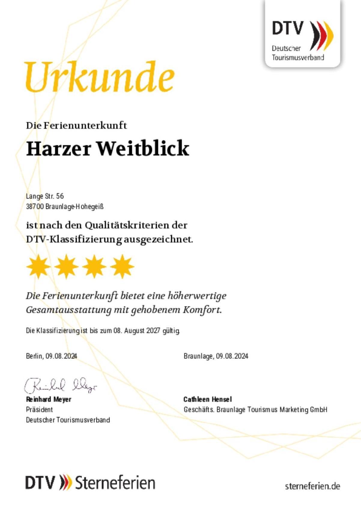 Fewo Harzer Weitblick, Hunde Willkommen, W-Lan, 2X Smart Tv, Dtv 4 Sterne, 4 Pfoten Braunlage Exteriör bild